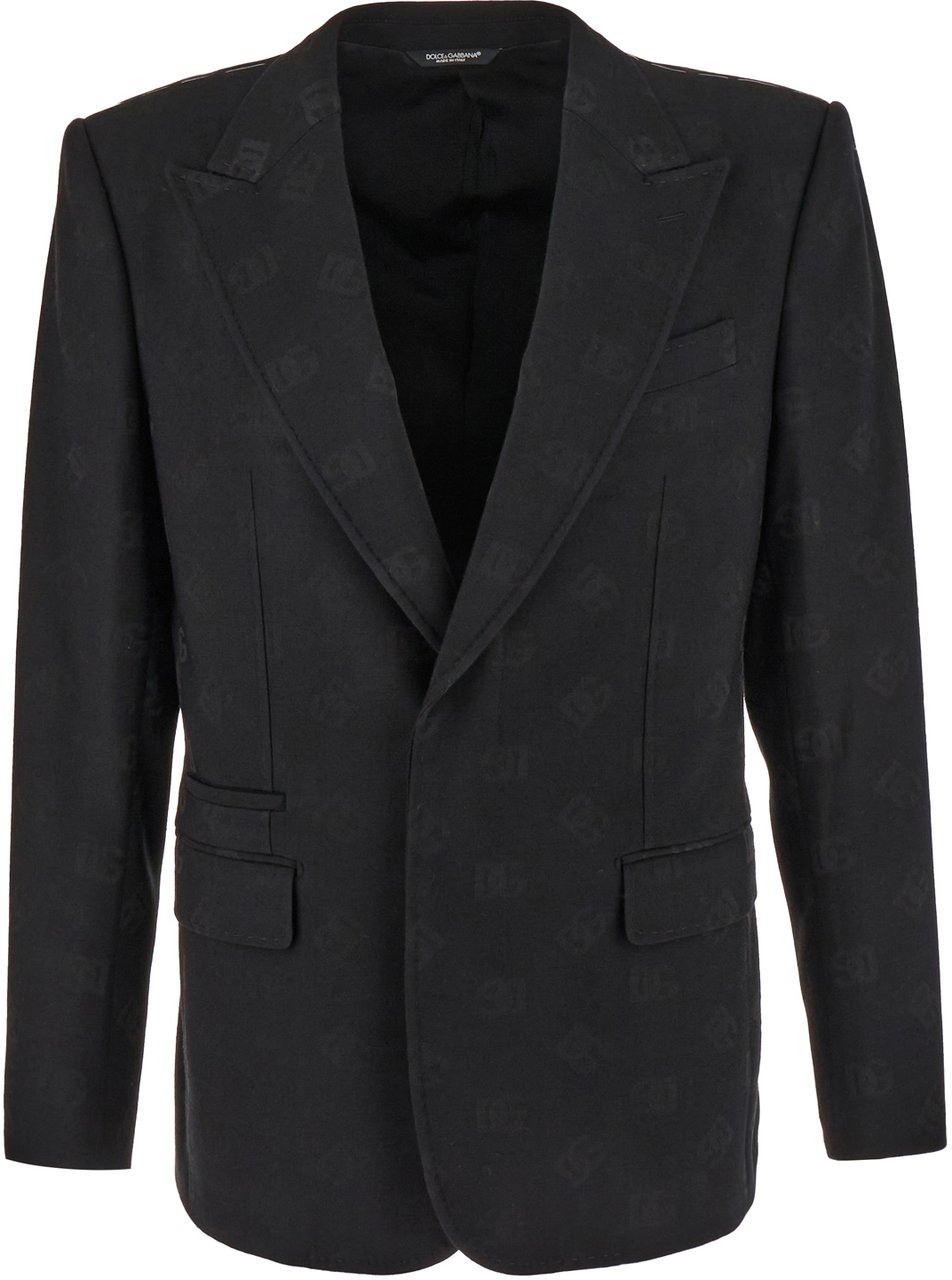 Dolce & Gabbana Dolce&gabbana Black stretch wool blend blazer Zwart