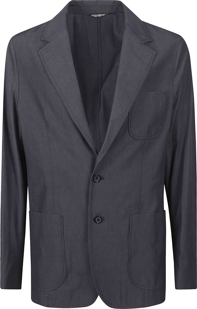 Dolce & Gabbana Tailored Blue Jacket With Notched Lapel Blauw