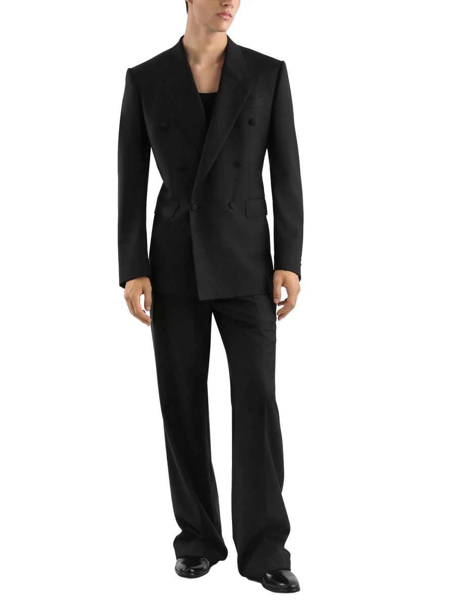 Dolce & Gabbana Sicily Double-Breasted Wide Lapels Blazer Zwart