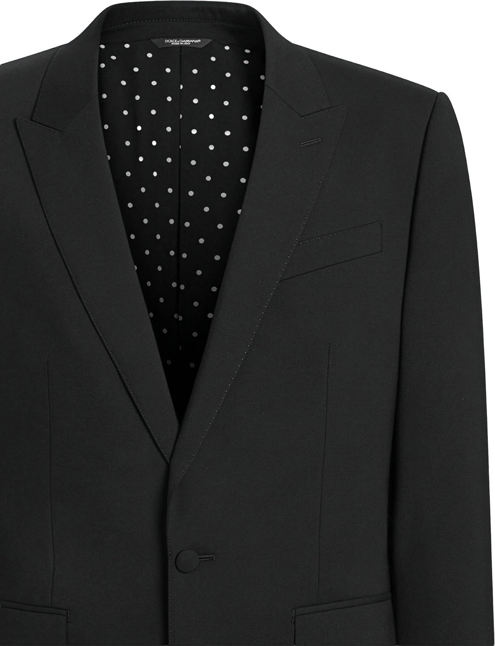 Dolce & Gabbana Tailored Black Wool Notch Lapel Blazer Zwart
