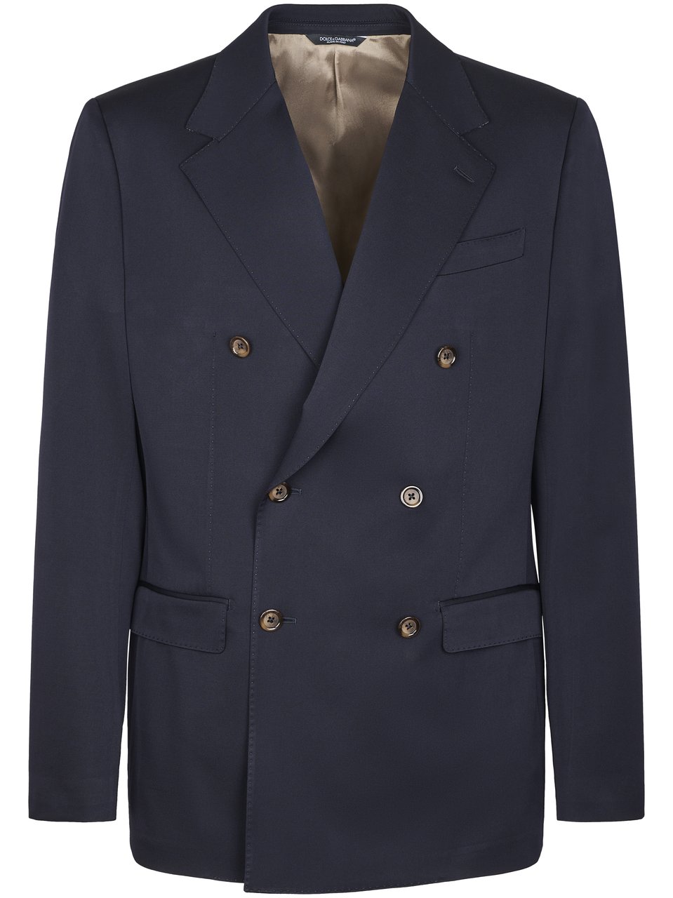 Dolce & Gabbana Double-Breasted Blazer with Wide Lapels and Structured Silhouette Zwart