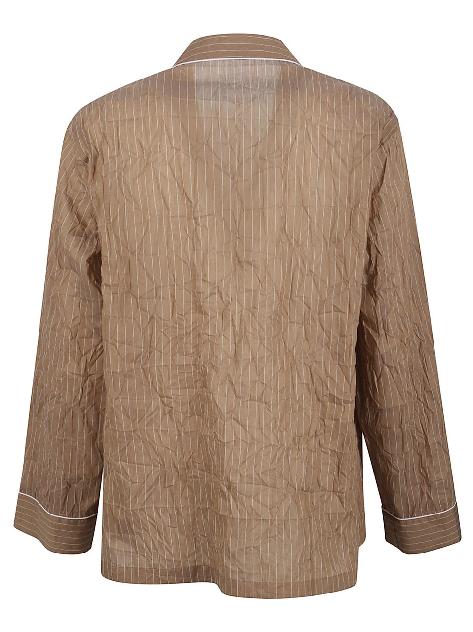 Dolce & Gabbana Brown Pinstriped Jacket with Classic Lapel Bruin