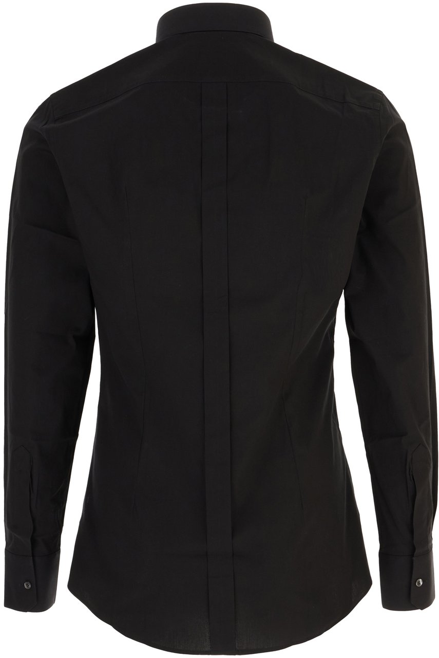 Dolce & Gabbana Dolce&gabbana Black poplin shirt Zwart