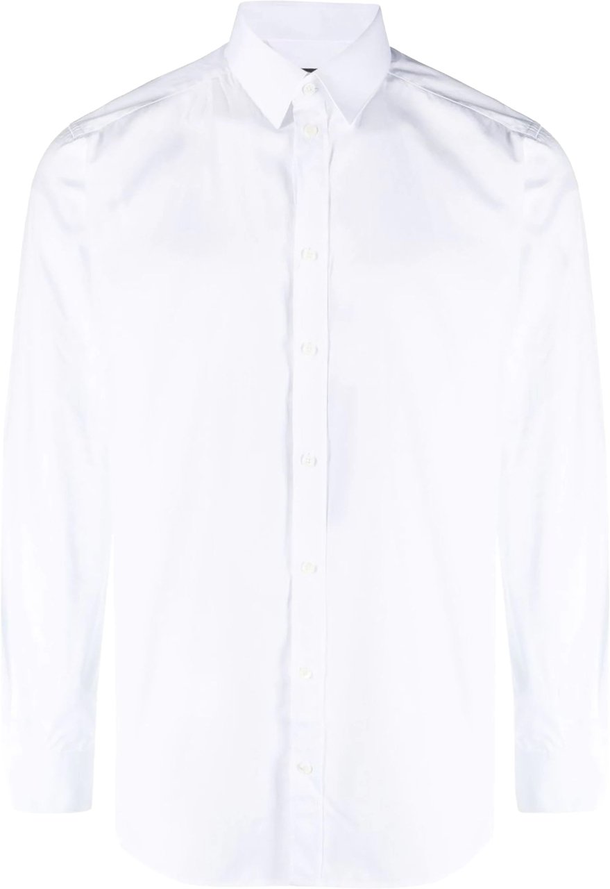 Dolce & Gabbana Fitted White Italian Collar Cotton Shirt Wit
