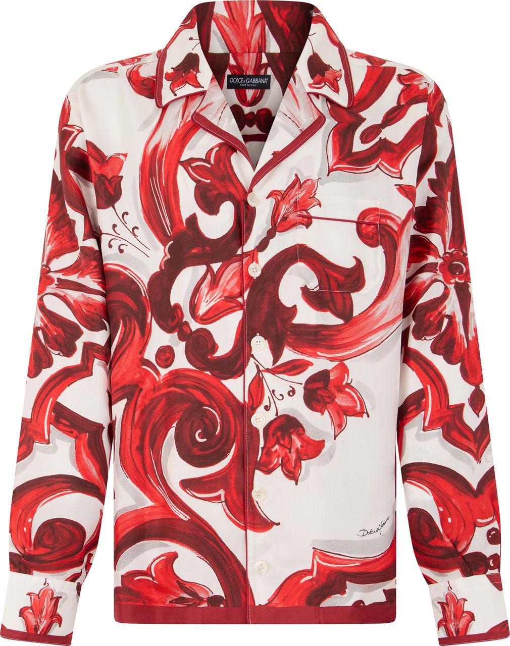 Dolce & Gabbana Long-sleeve shirt with pattern Rood