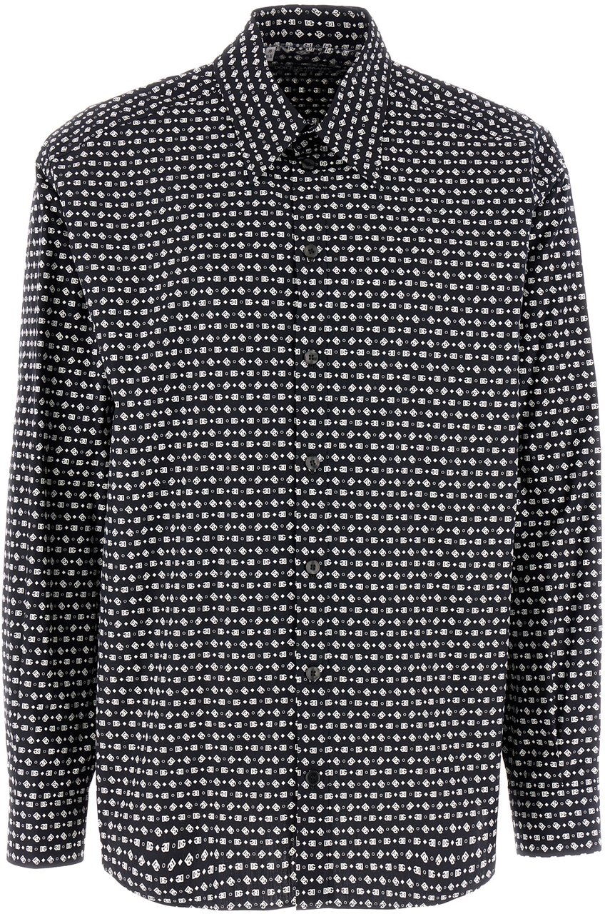 Dolce & Gabbana Dolce&gabbana Printed poplin shirt Grijs