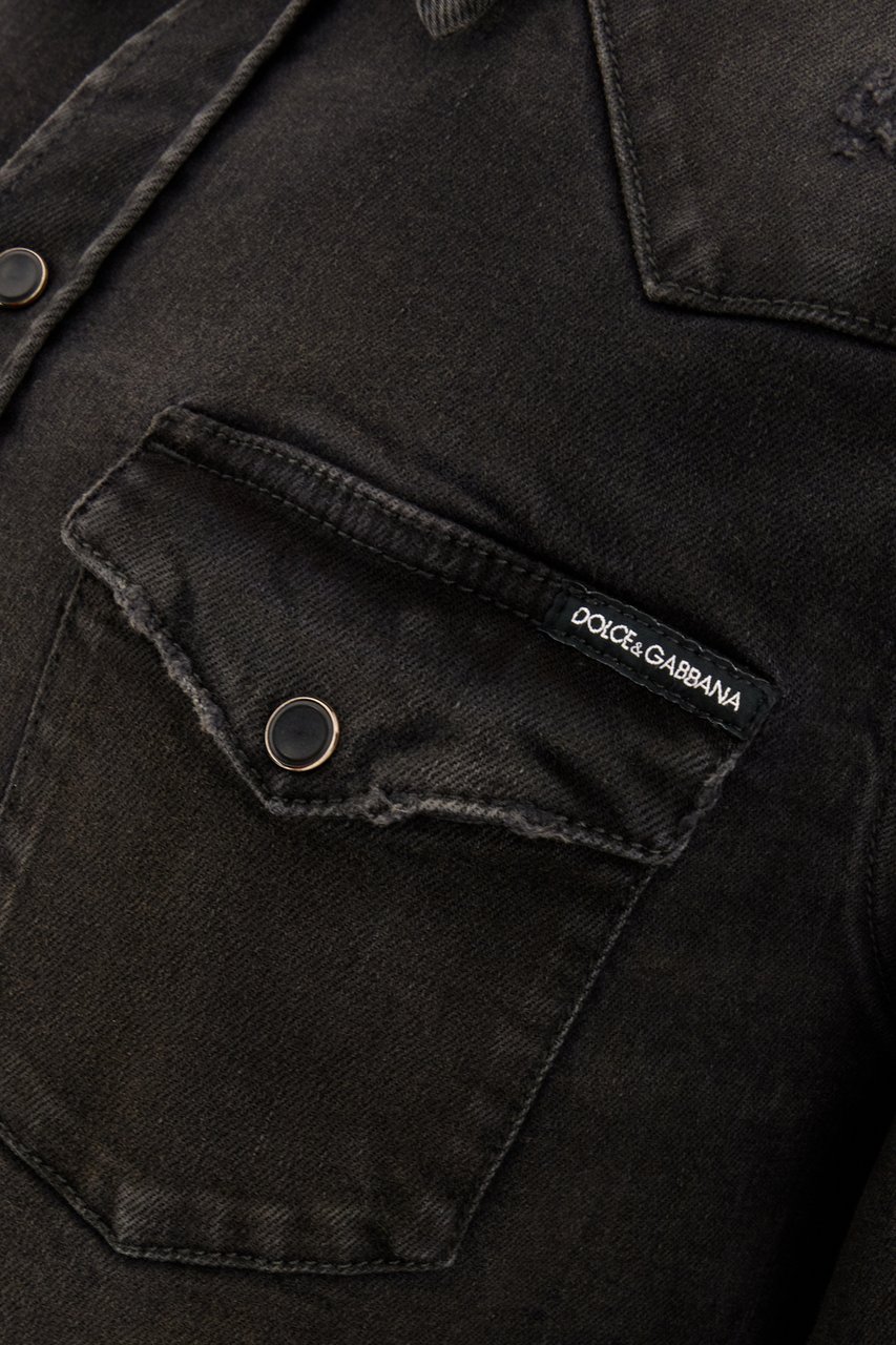 Dolce & Gabbana Dolce&gabbana Slate stretch denim shirt Zwart