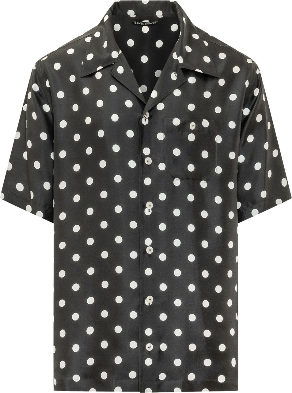 Dolce & Gabbana Camicia a Maniche Corte con Stampa Geometrica e Cintura Zwart