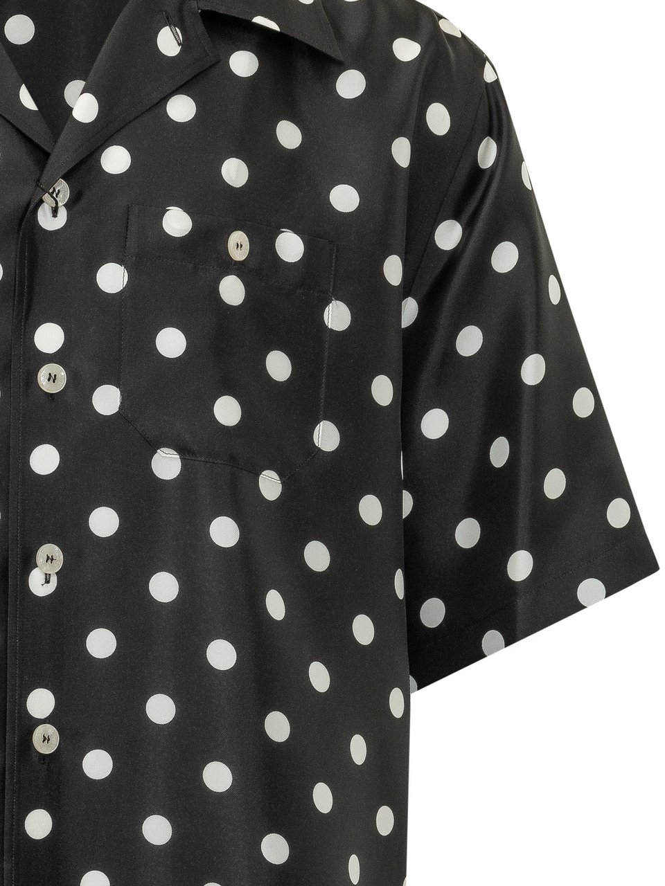Dolce & Gabbana Camicia a Maniche Corte con Stampa Geometrica e Cintura Zwart