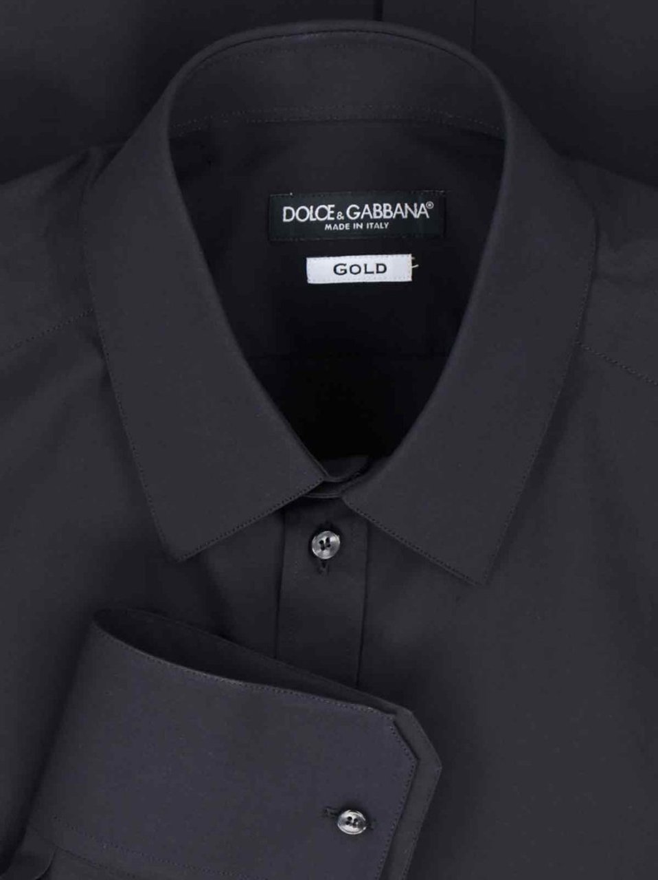 Dolce & Gabbana Black Cotton Shirt Zwart