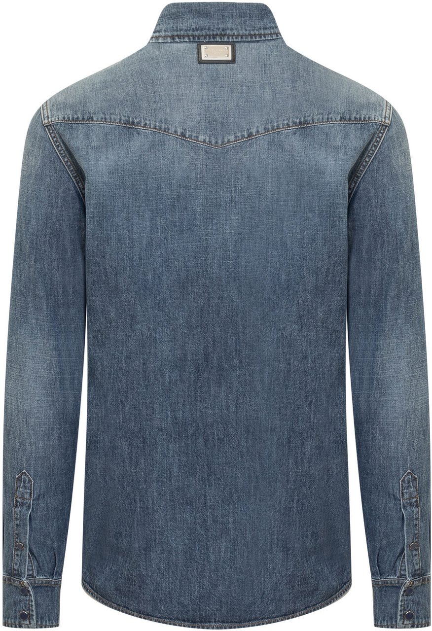 Dolce & Gabbana Camicia Denim Blauw