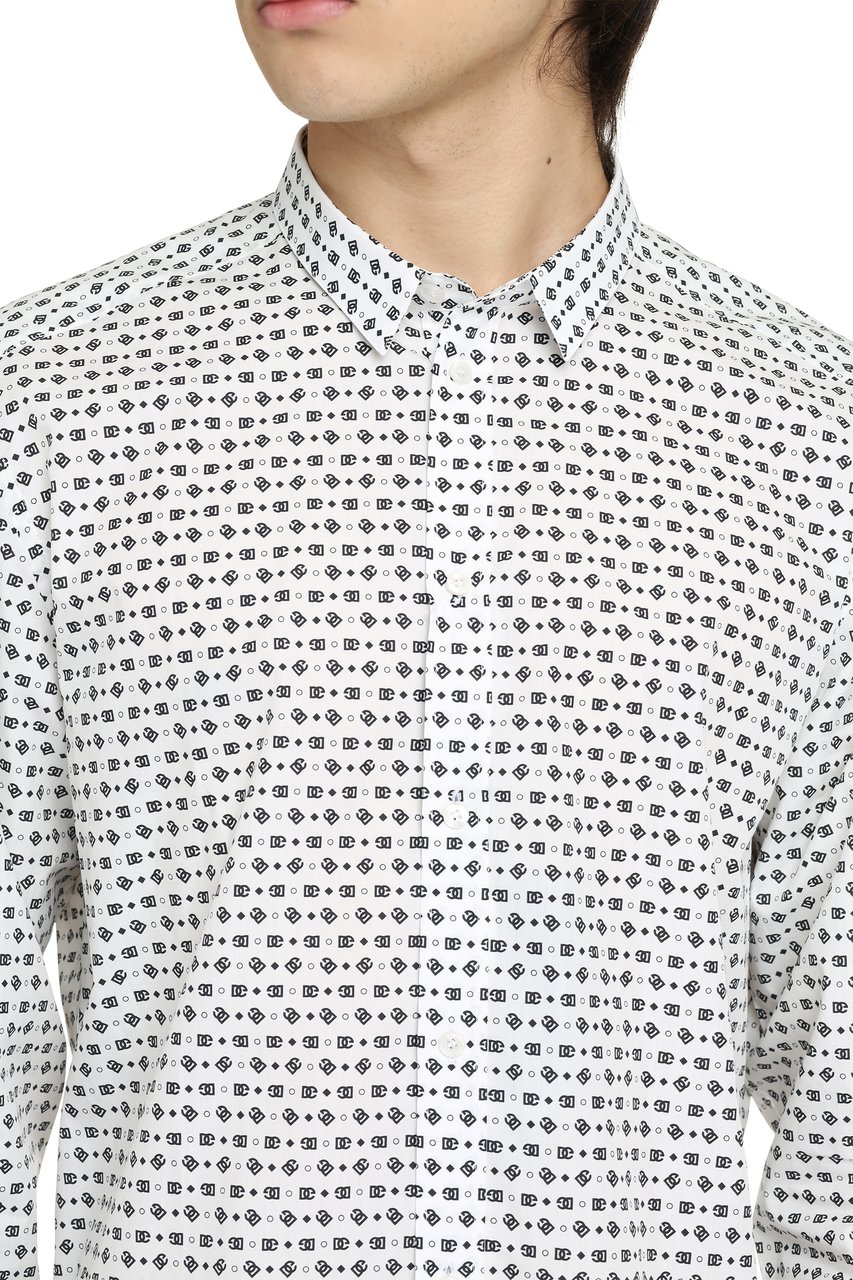 Dolce & Gabbana Printed cotton shirt Zwart