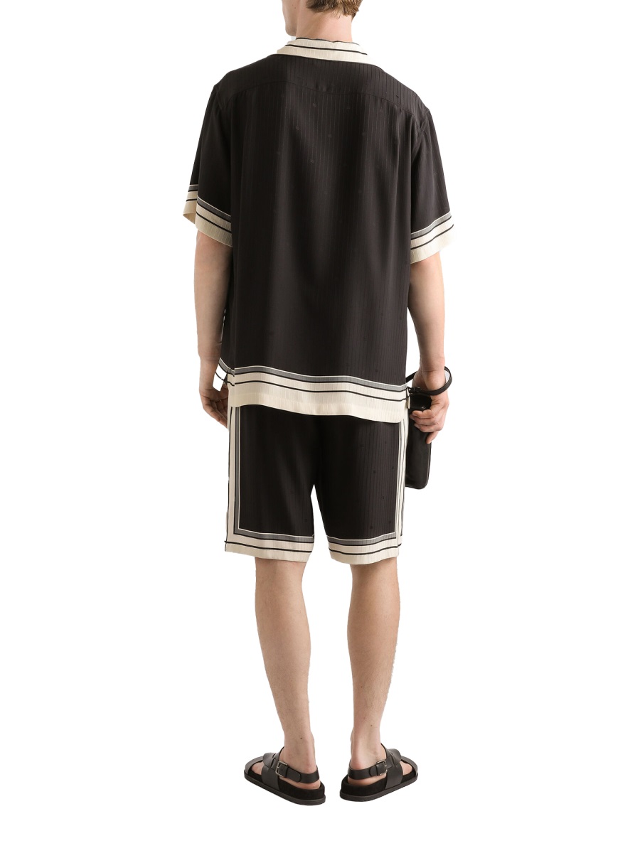 Dolce & Gabbana Hawaii Silk Camp Collar Shirt Zwart
