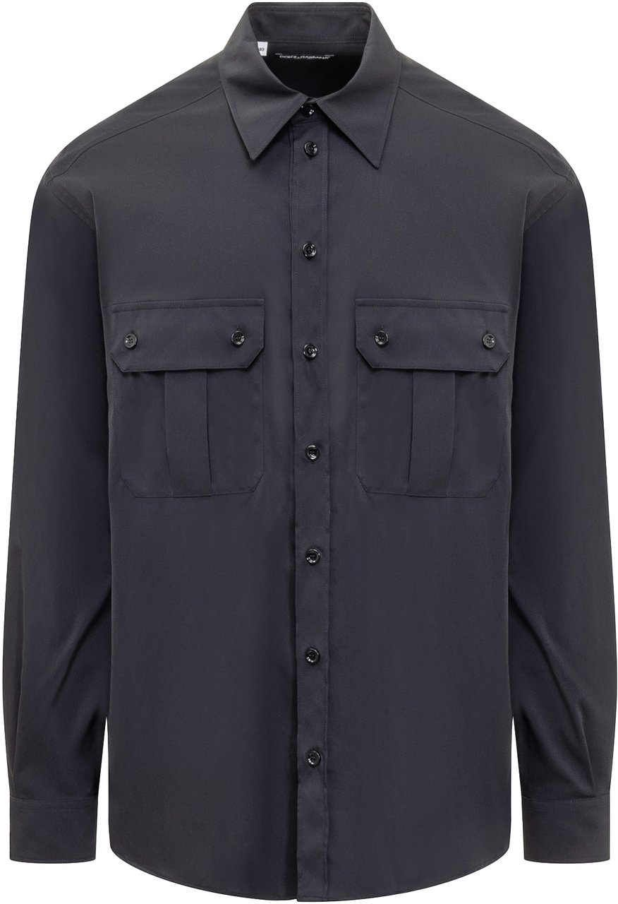 Dolce & Gabbana Camicia in Tessuto Tecnico Blauw
