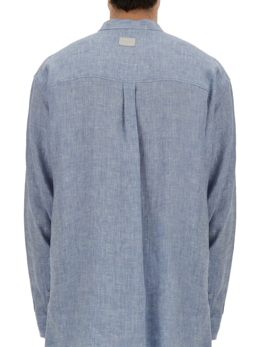 Dolce & Gabbana Shirt With Mandarin Collar Blauw