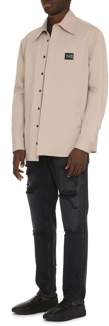 Dolce & Gabbana Technical fabric overshirt Beige