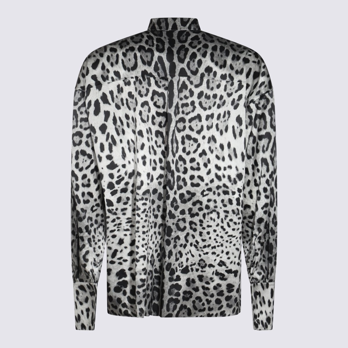 Dolce & Gabbana Bold Animal Print Casual Shirt with Classic Collar Grijs