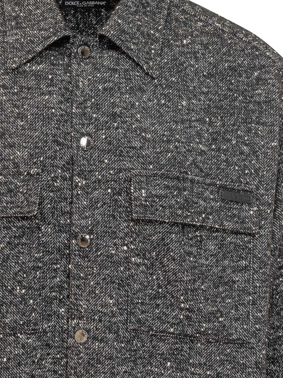 Dolce & Gabbana Dolce & Gabbana Camicia Giacca Tweed Grigia Zwart