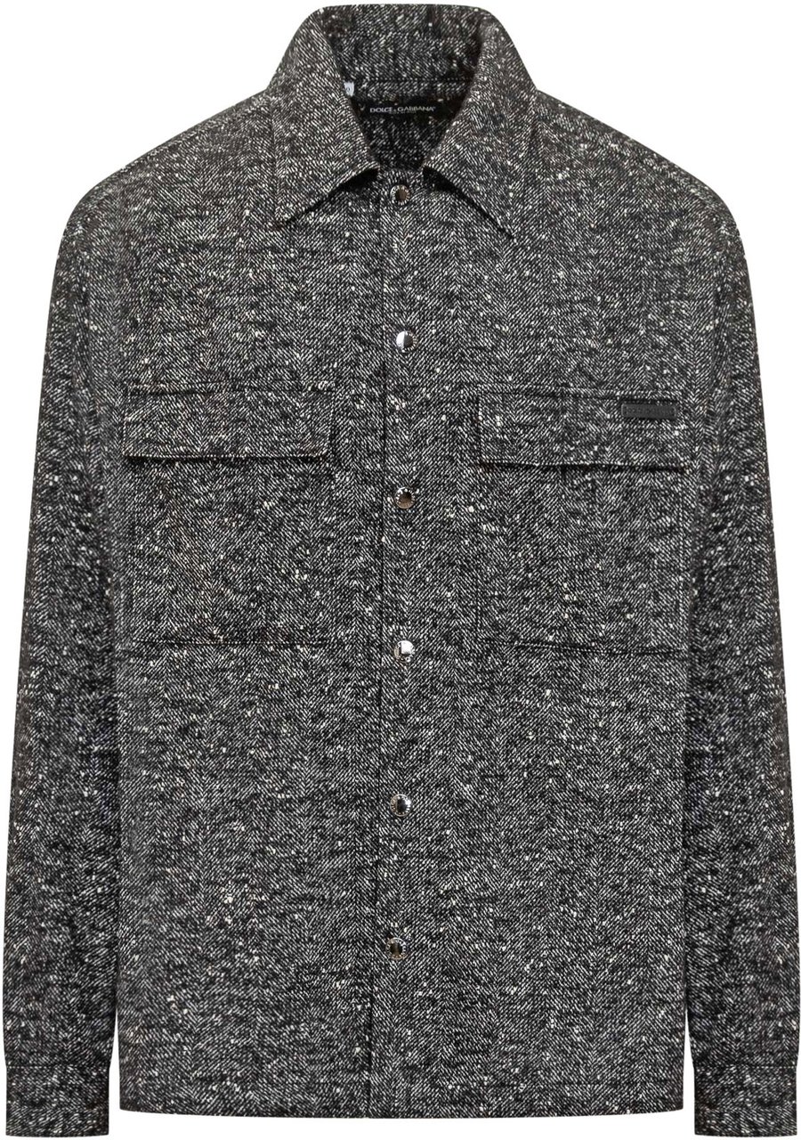 Dolce & Gabbana Dolce & Gabbana Camicia Giacca Tweed Grigia Zwart