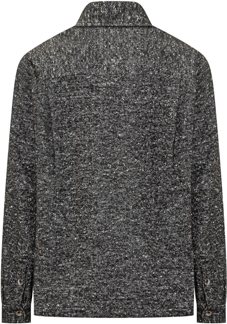 Dolce & Gabbana Dolce & Gabbana Camicia Giacca Tweed Grigia Zwart