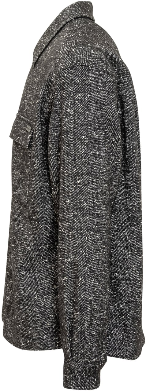 Dolce & Gabbana Dolce & Gabbana Camicia Giacca Tweed Grigia Zwart