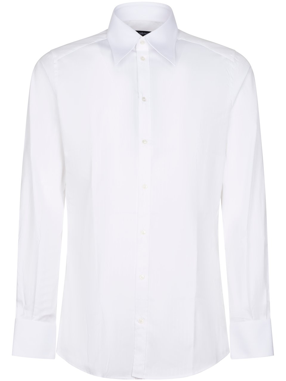 Dolce & Gabbana Crisp White Long-Sleeve Shirt with Pointed Collar Wit