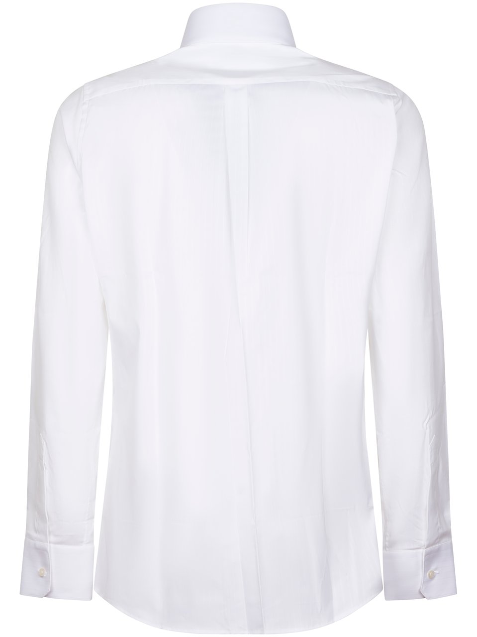 Dolce & Gabbana Crisp White Long-Sleeve Shirt with Pointed Collar Wit