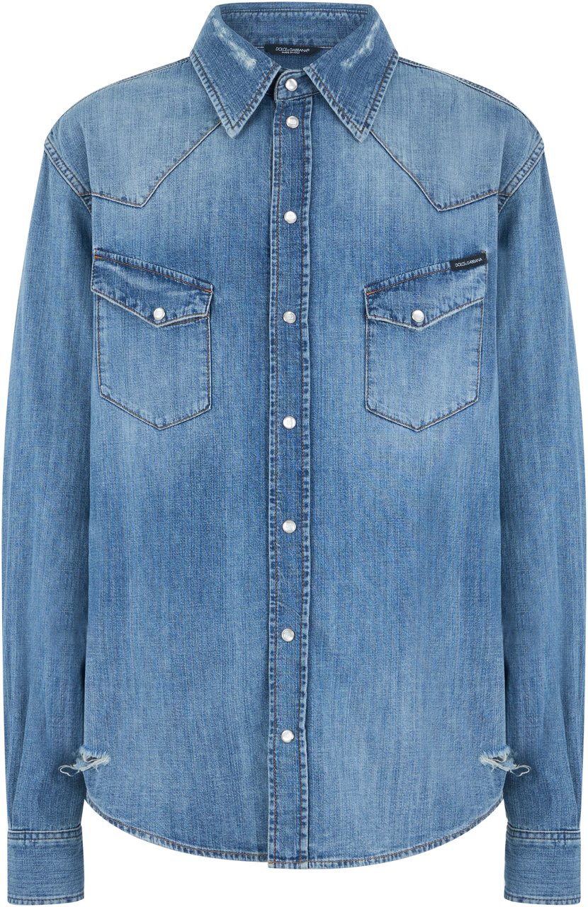 Dolce & Gabbana Denim shirt made of cotton Blauw