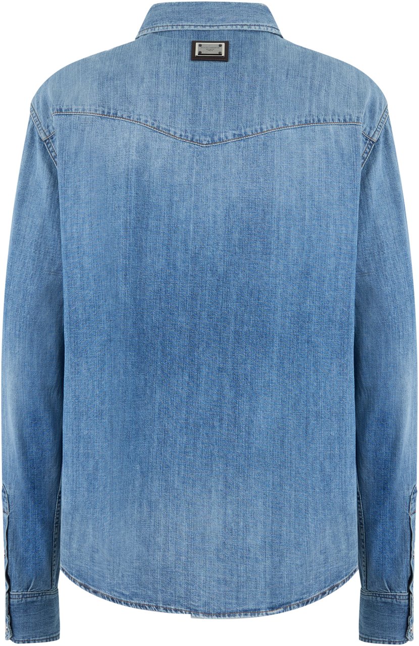 Dolce & Gabbana Denim shirt made of cotton Blauw