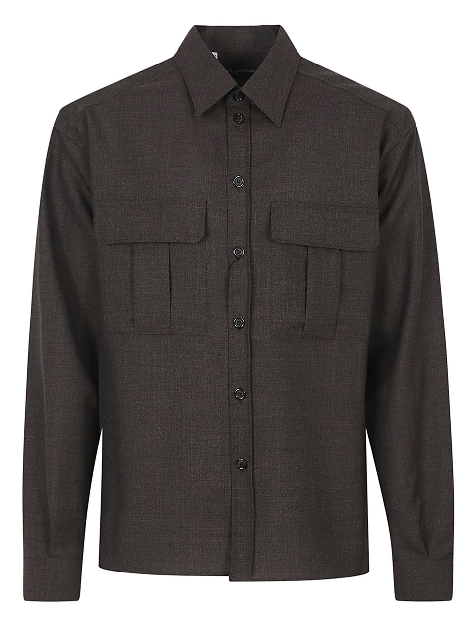 Dolce & Gabbana Structured Multicolor Wool Shirt Zwart