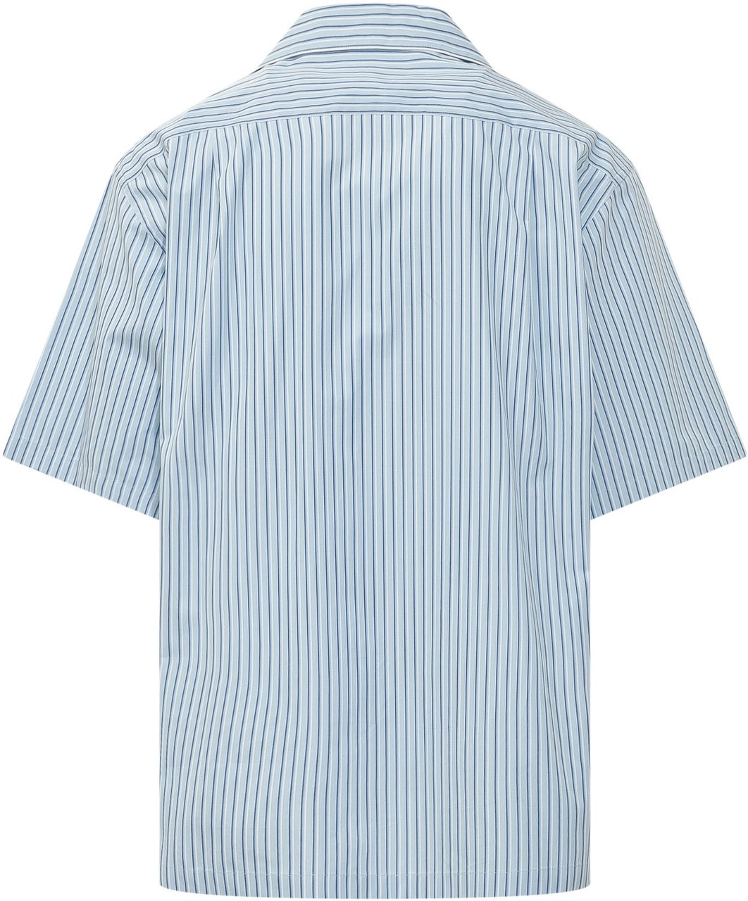 Dolce & Gabbana Camicia a Maniche Corte con Righe Sottili Lichtblauw