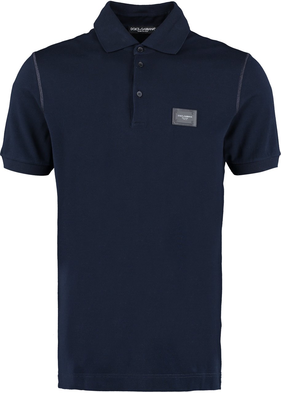 Dolce & Gabbana Cotton-piqué polo shirt Navy