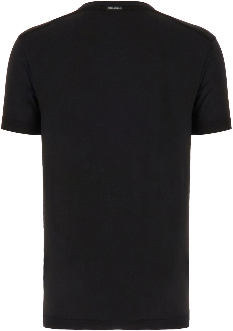 Dolce & Gabbana Dolce&gabbana Black stretch viscose blend t-shirt Zwart