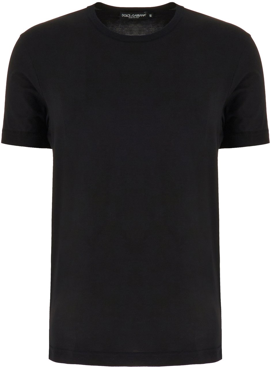 Dolce & Gabbana Dolce&gabbana Black stretch viscose blend t-shirt Zwart