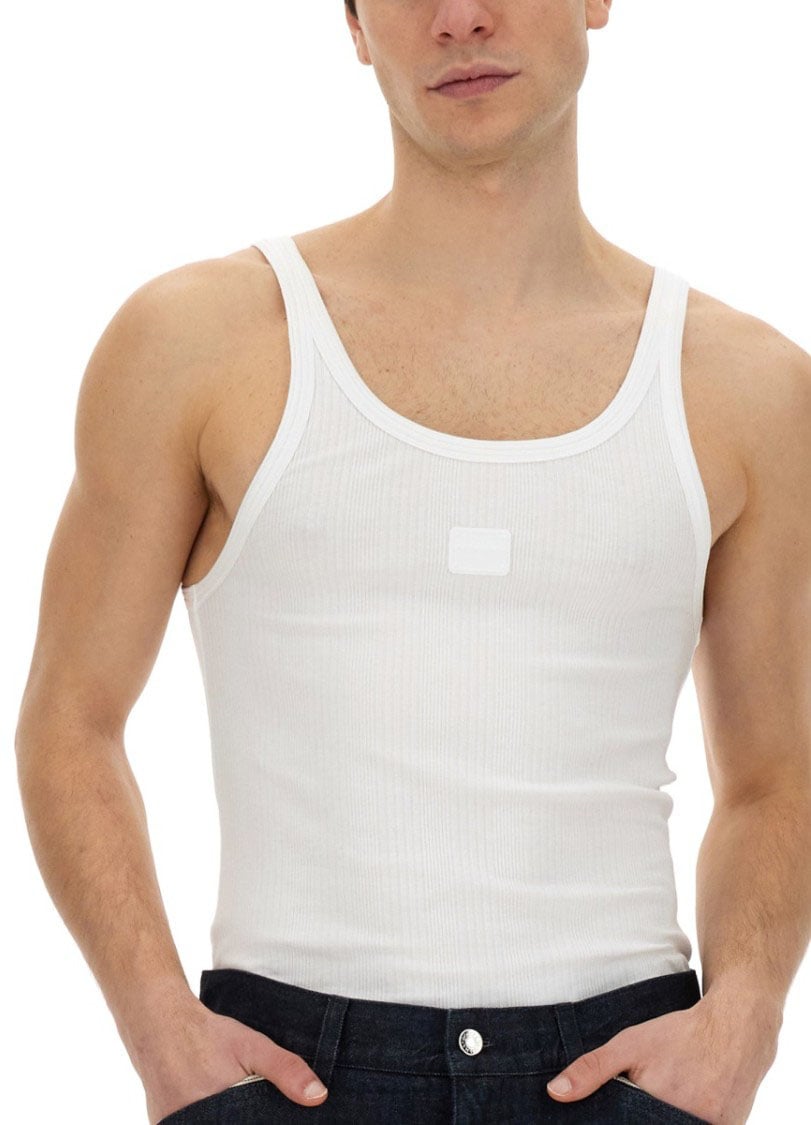 Dolce & Gabbana Ribbed Tank Top Wit