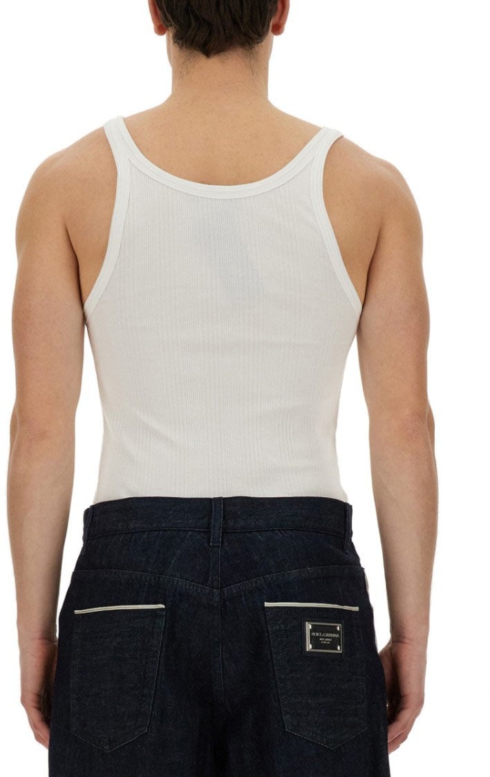 Dolce & Gabbana Ribbed Tank Top Wit