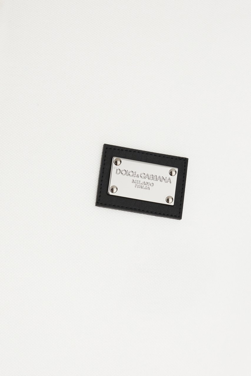 Dolce & Gabbana Dolce&gabbana White piquet polo shirt Wit