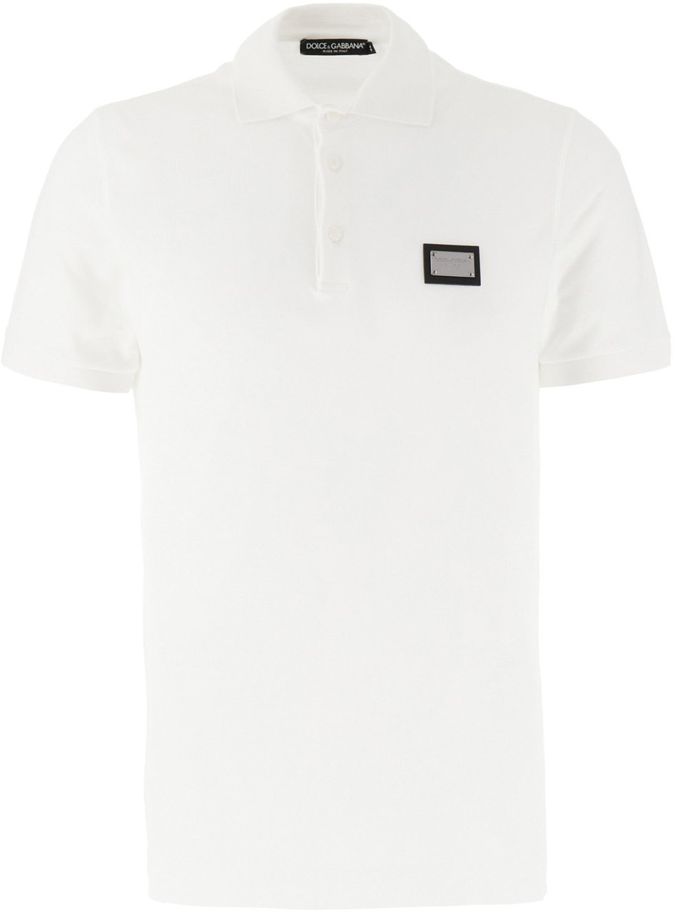 Dolce & Gabbana Dolce&gabbana White piquet polo shirt Wit