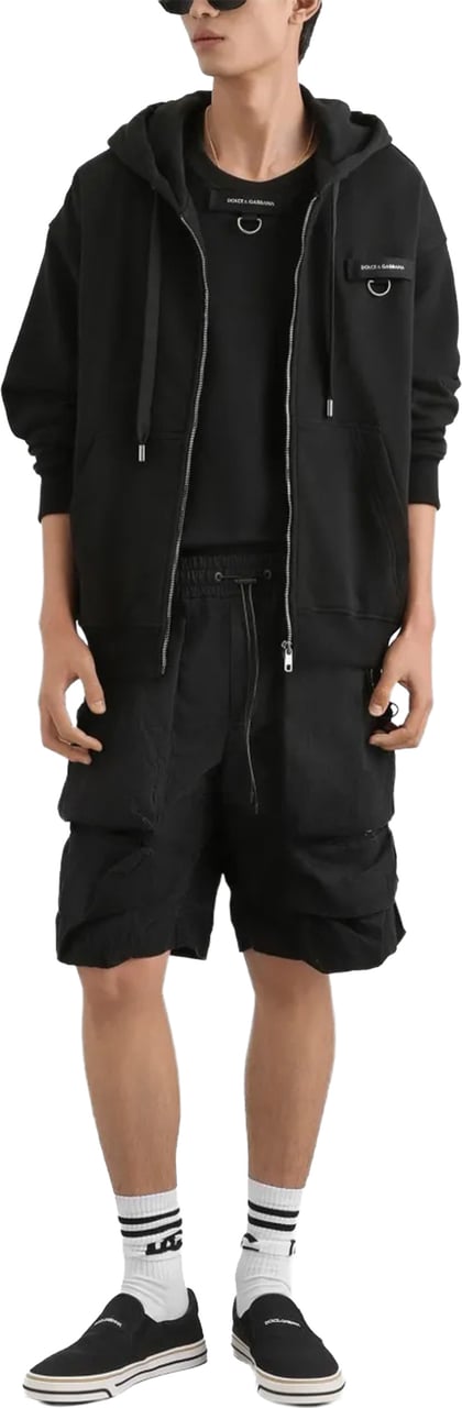 Dolce & Gabbana Black Round Neck Cotton Label T-Shirt Zwart