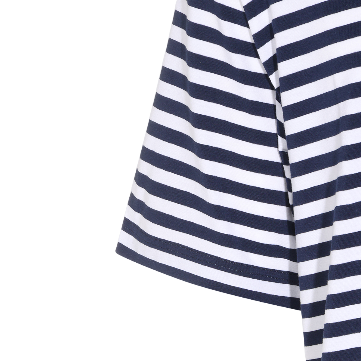 Dolce & Gabbana Horizontal Stripe T-Shirt with Contrast Collar Blauw