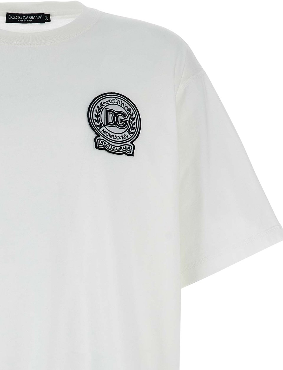 Dolce & Gabbana T-shirt con toppa con logo D&G Wit