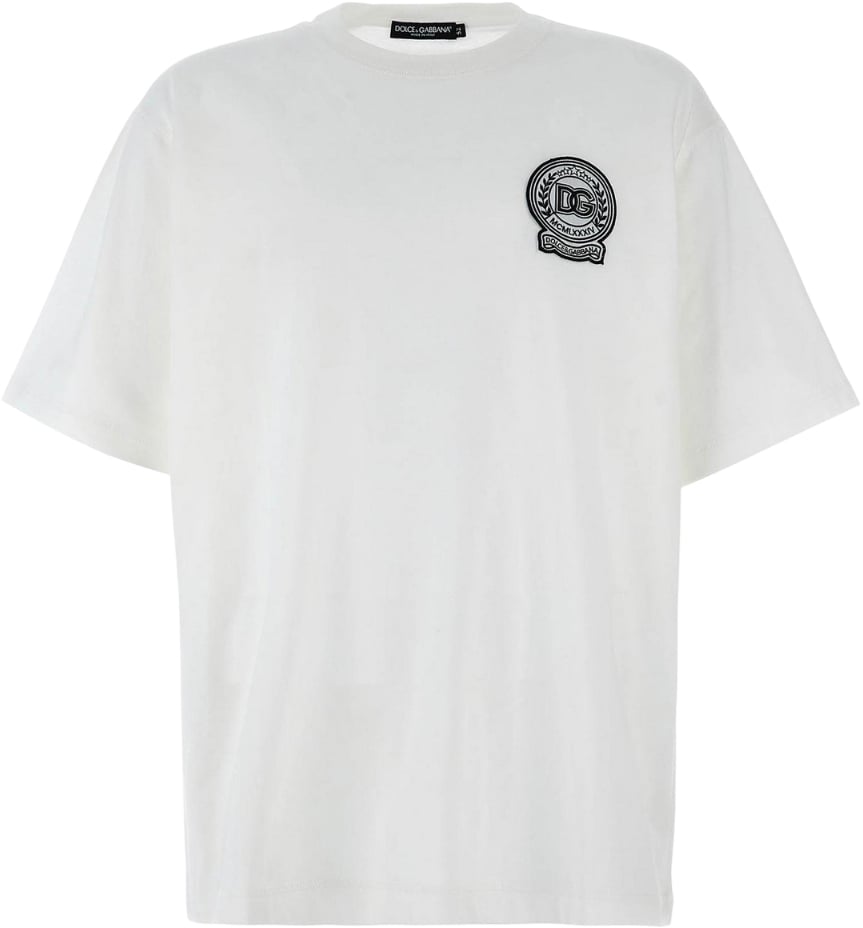 Dolce & Gabbana T-shirt con toppa con logo D&G Wit