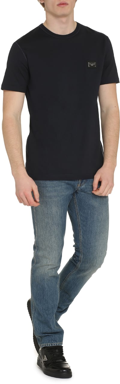 Dolce & Gabbana Cotton crew-neck T-shirt Blauw