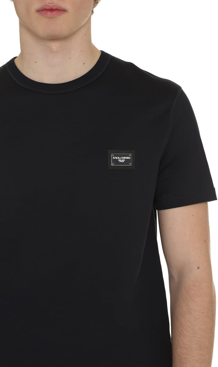 Dolce & Gabbana Cotton crew-neck T-shirt Blauw