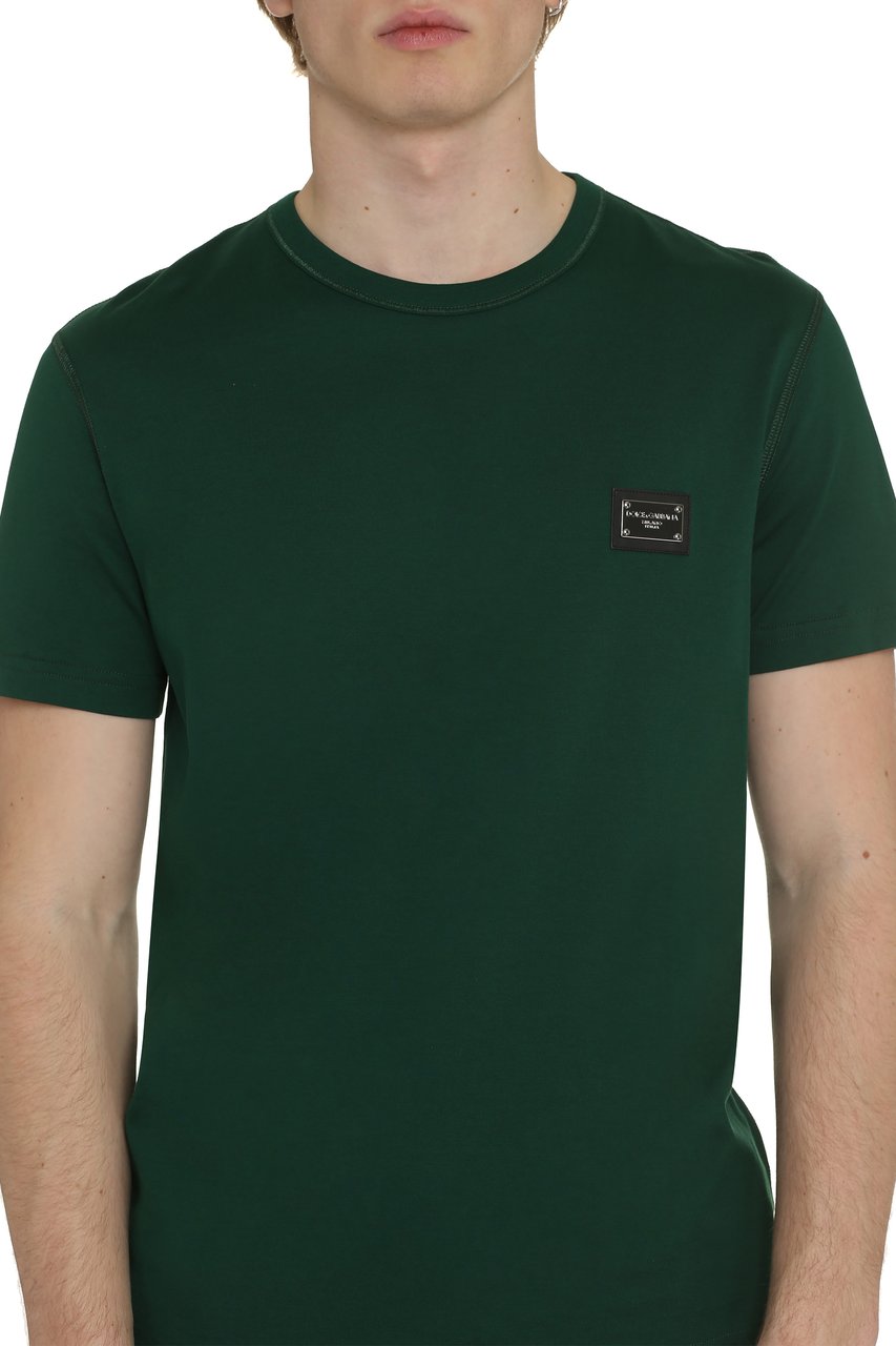 Dolce & Gabbana Cotton crew-neck T-shirt Groen