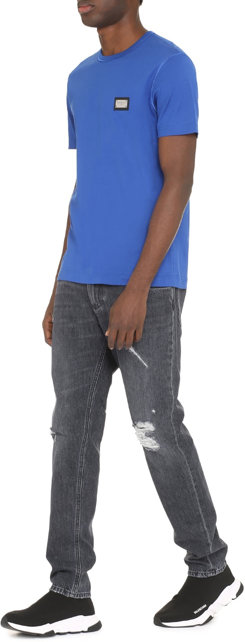 Dolce & Gabbana Cotton crew-neck T-shirt Blauw