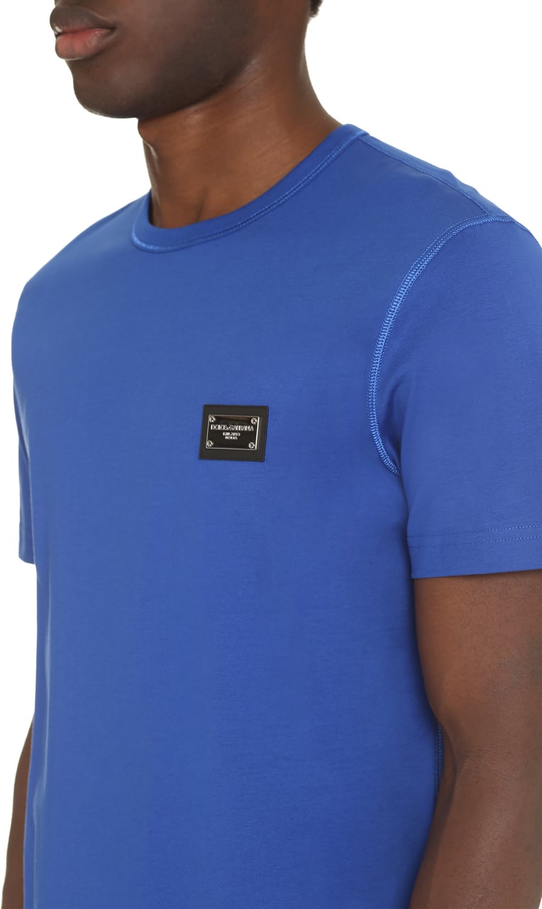 Dolce & Gabbana Cotton crew-neck T-shirt Blauw