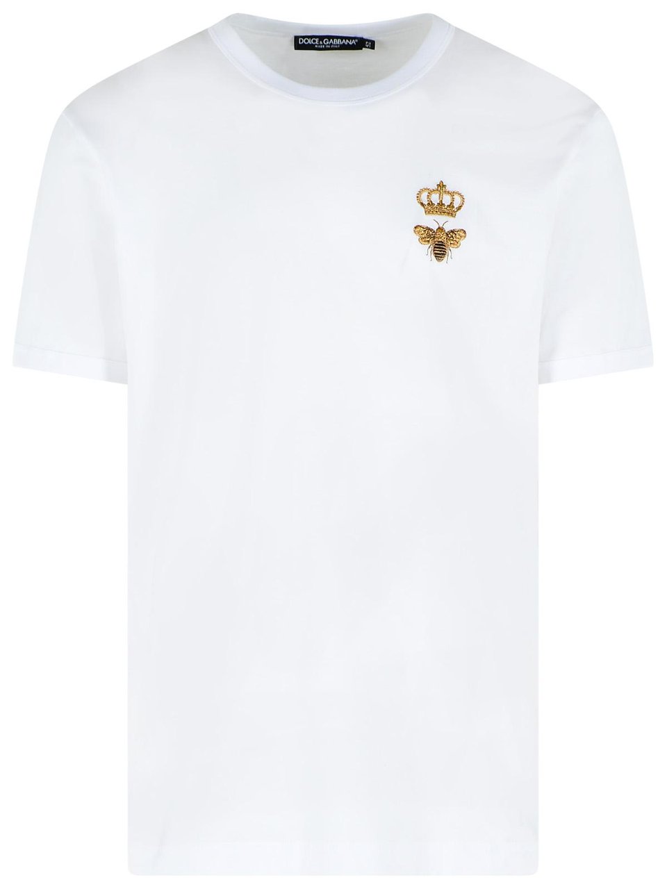 Dolce & Gabbana Classic White Short-Sleeve T-Shirt with Embroidered Emblem Wit
