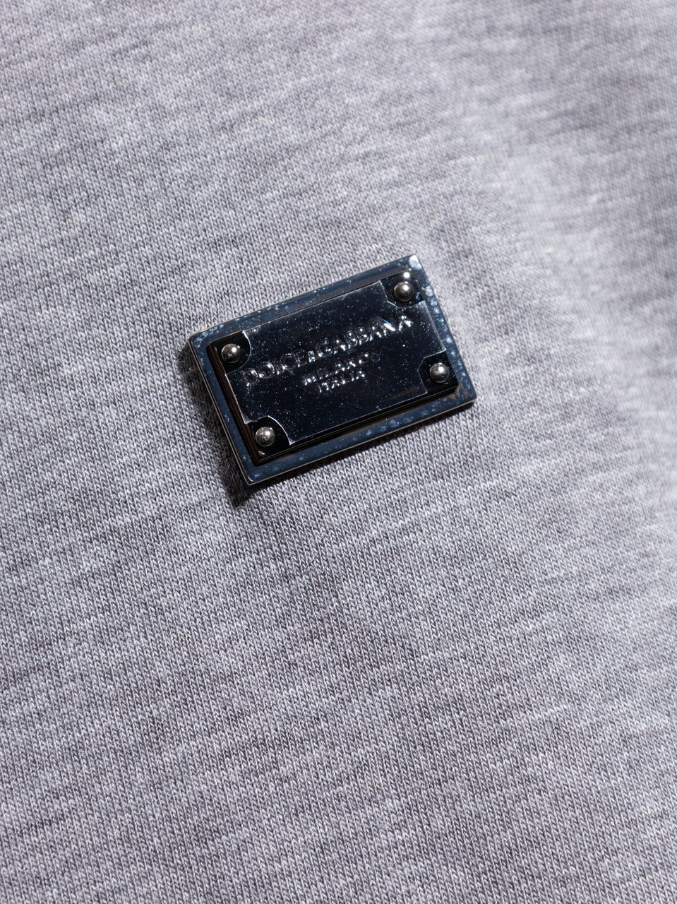 Dolce & Gabbana Relaxed Fit Cotton Jersey Logo Tank Grijs