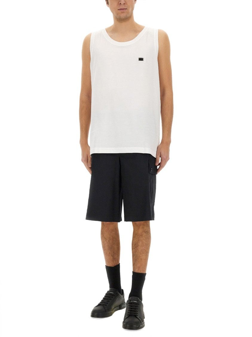Dolce & Gabbana Cotton "Over" Tank Top Wit
